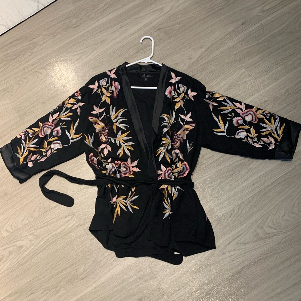 Zara Floral Kimono Blazer